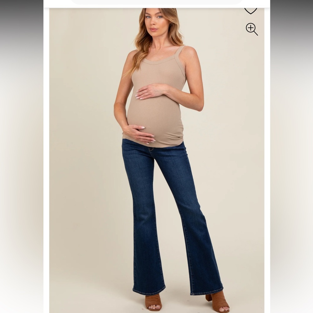 Pinkblush Dark Blue Flare Maternity Jeans